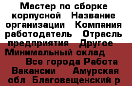 Мастер по сборке корпусной › Название организации ­ Компания-работодатель › Отрасль предприятия ­ Другое › Минимальный оклад ­ 25 000 - Все города Работа » Вакансии   . Амурская обл.,Благовещенский р-н